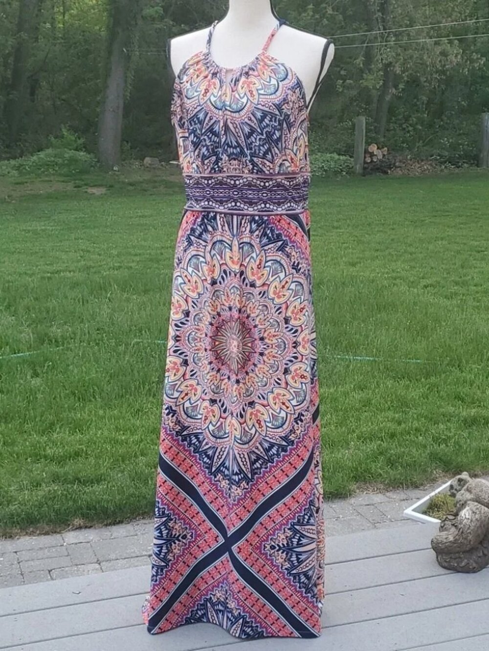 B. Calm Boho Halter Neck Maxi Dress Size XL
